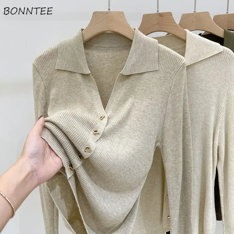 

Knitted Cardigan Women Slim Vintage Casual Sweater Soft Autumn Winter Inner Harajuku Simple All-match Females Daily Korean Style