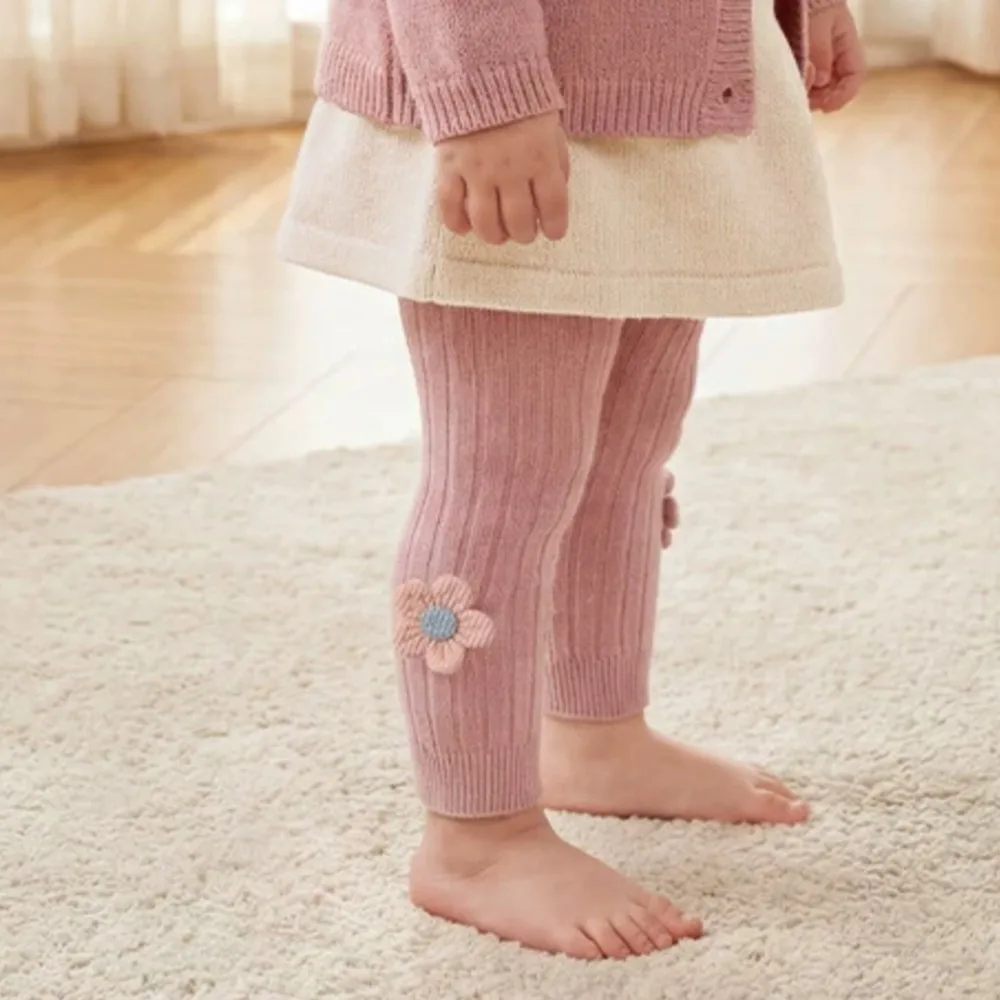 New Spring and Autumn style children's leggings and baby outerwear cartoon flower jumpsuits