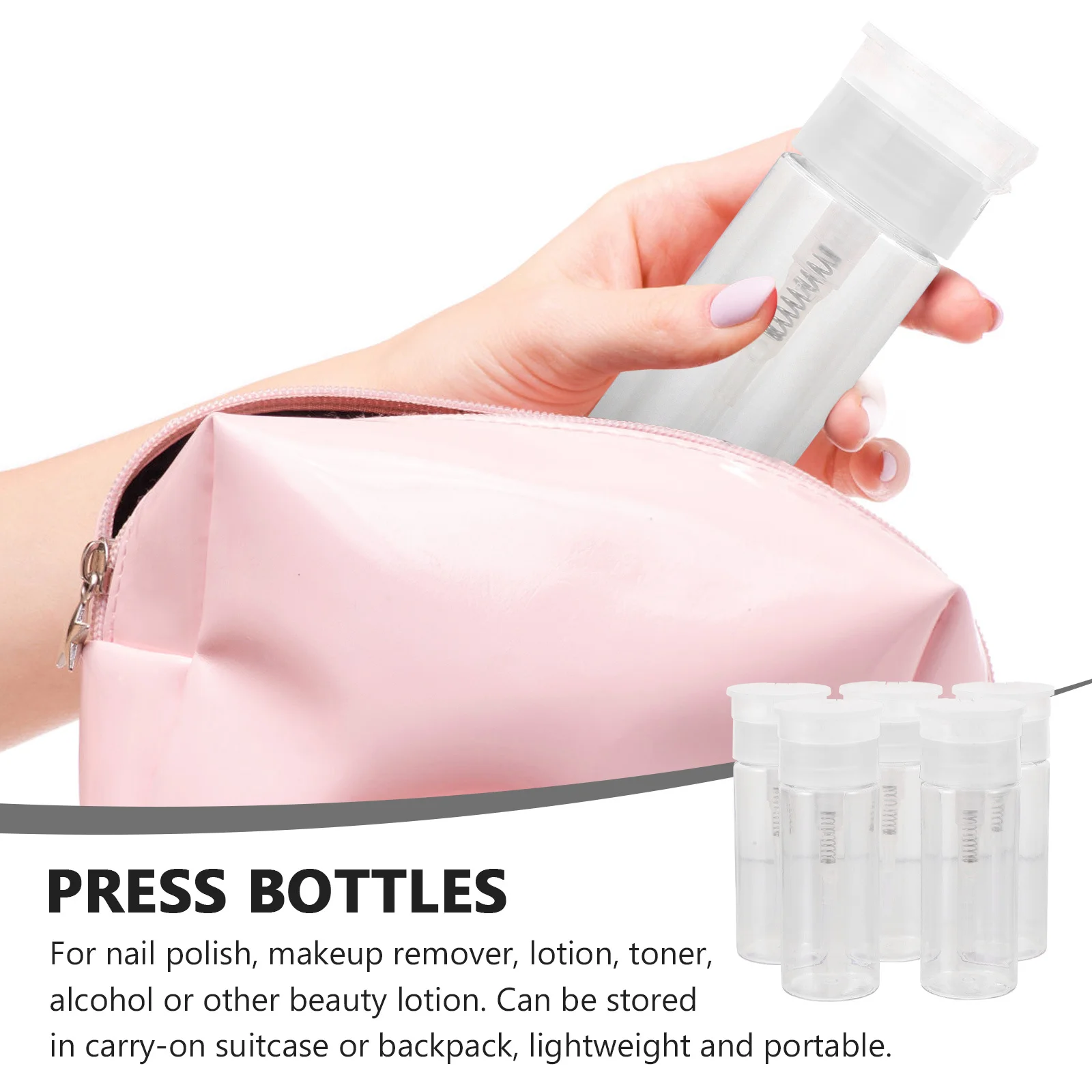 5 stücke Nagellack Entferner Flaschen Leere Pumpe Dispenser Tragbare Reise Container Nachfüllbare Flüssigkeit Flasche Maniküre Werkzeug Kunststoff