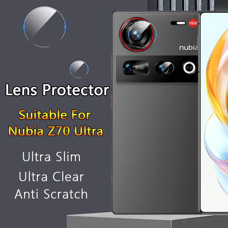 1Pack=2Rings Lens Protector For ZTE Nubia Z70 Ultra Clear Slim Soft FET Film Back Camera Lens Cover Guard - Not Tempered Glass