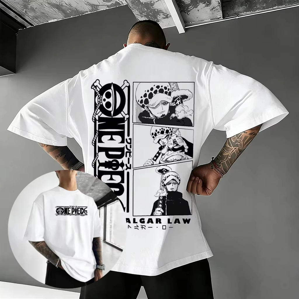 One Piece Trafalgar Law Anime bedrucktes T-Shirt für Herren und Damen, Herren-Top, Sport-T-Shirt, Herren-T-Shirt, Harajuku Y2K-T-Shirt