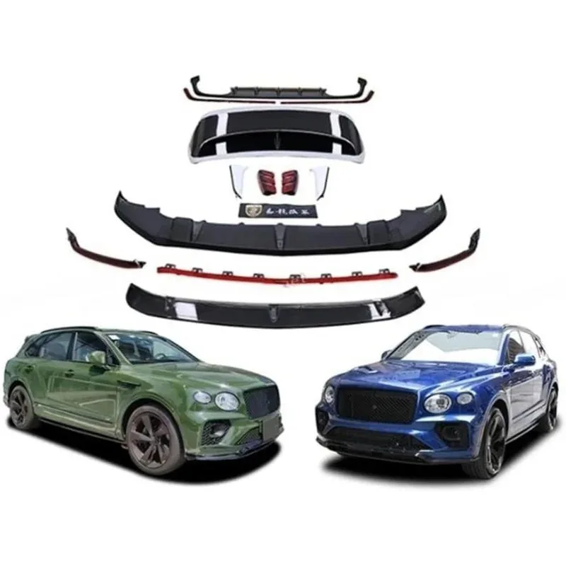 

For Bentley Bentayga 2020 2021 2022 | Front Bumper Lip Diffuser + Rear Spoiler Wing |ApplicableSpeed Style Body Kit