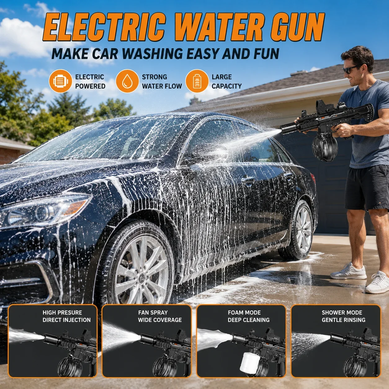 

Fully Automatic Car Water Gun Fighting Toy Sailor Gun Outdoor Interaction Beach Summer Water Gun Toys Birthday Gifts Amagi