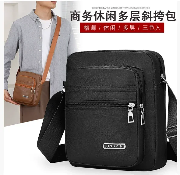 Tas Bahu Selempang Kulit Asli Pria Tas Kurir Pria Bisnis Fashion Tote Kualitas Tinggi Tas Kulit Tas Fanny