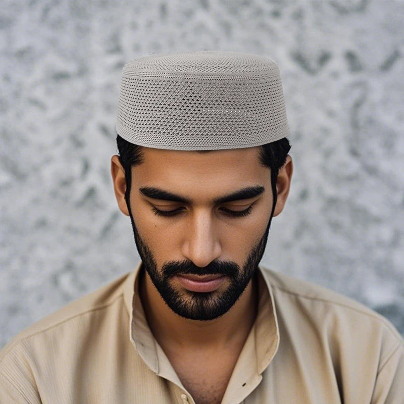 Islamic Men Muslim Hat Turban Keffiyeh Turkish Kufi Cap New Muslim Prayer Hat Jewish Hijab Saudi Arabia Indian Style Worship Cap
