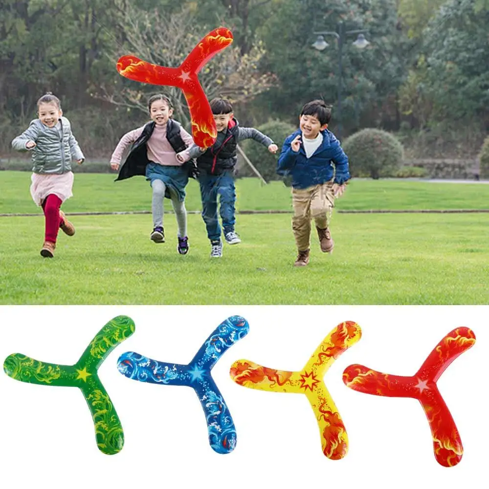1PC Flying Disc Throwing Toy PU Dart Parent-child Interactive Flying Kids Outdoor Game Sports Three-leaf Boomerang