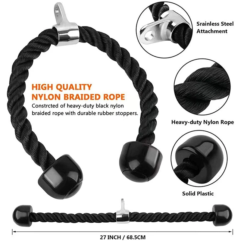 Tricep Rope Push Pull Down Cord for Bodybuilding Exercise Gym Workout for Home or Gym Use Fitness Exercise Body Equipment Hot