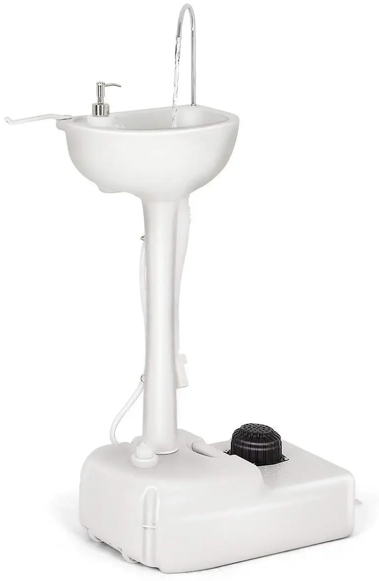 &Portable Wash Sink with Towel Holder and Soap Dispenser 19L Water Capacity Hand Wash Basin for Outdoor Camping Travel Events