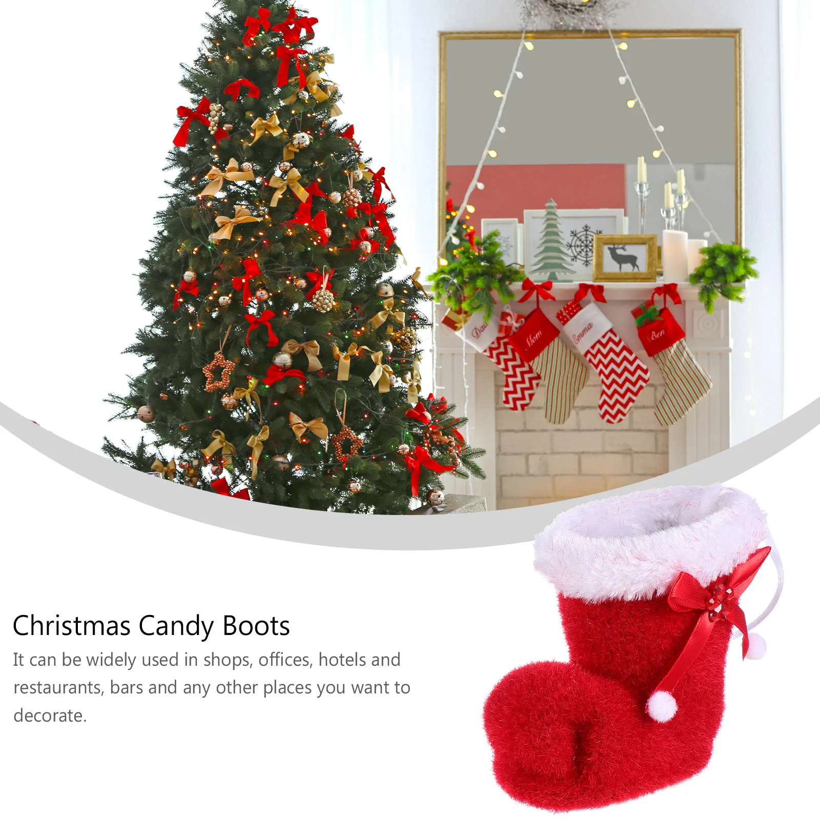 

2Pcs Xmas Candy Boots Exquisite Gift Bags for Christmas Candy Pouches Xmas Party Supplies Gift Bag Christmas Party Supplies