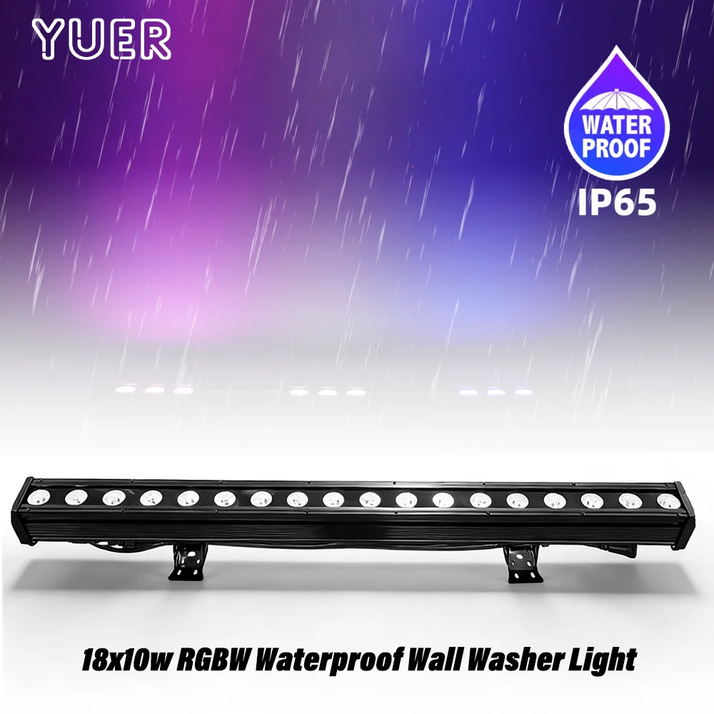 

YUER 18x10w RGBW Waterproof LED Wall Washer Light Strobe Running Horse Full Control/Segment/Effect Point DMX For DJ Disco Bar