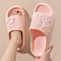 Summer Slippers Bathroom Platform Non-Slip Home Bear Cartoon Flip Flops Beach Women Slipper Sandals Slides Indoor Outdoor 2023 3