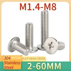 Vis cruciforme Phillips en acier inoxydable 304, vis à tête plate super basse, 2,2 cruciforme, M1.4, M1.6, M2, M2.5, M3, M5, M6, M8 cm, 5-20 pièces