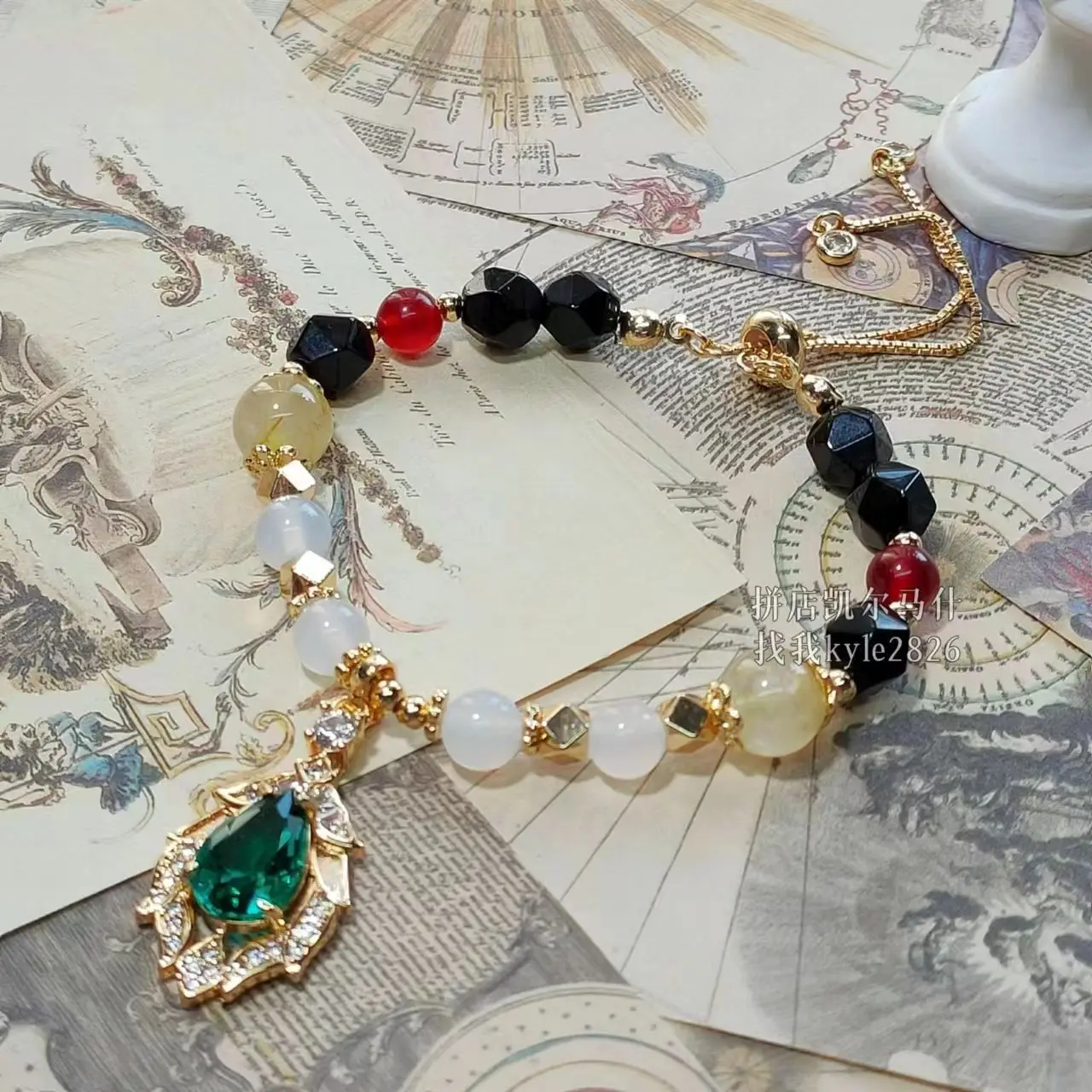 

Genshin Impact Kaveh Косплей Браслет из кристаллов и бисера Мультфильм Двойной круг из бисера Ручная цепочка Рождественский подарок