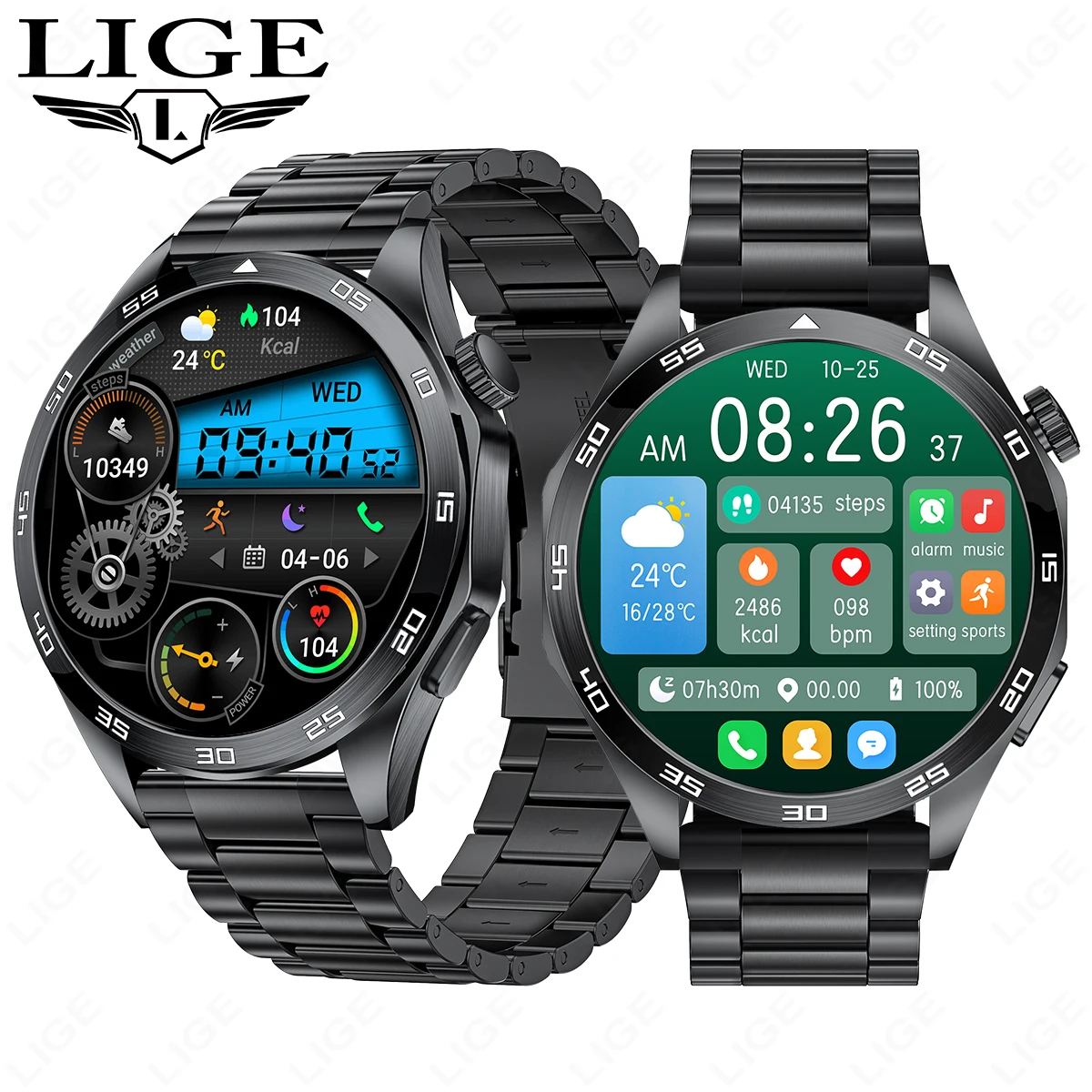 �y�Z�[�����z2025 �V Huawei �ЃX�}�[�g�E�H�b�`�����Y�r���v 4 �v�� + 1.50 �C���` HD �X�N���[�� Bluetooth �ʘb ECG �S�������N�Ď��X�}�[�g�E�H�b�`