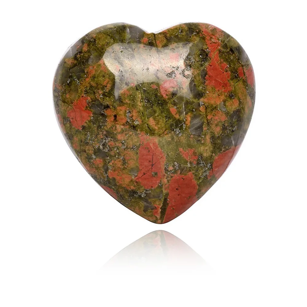 

Unakite Crystal Heart Healing Crystals Heart Love Crystal Stone Natural Reiki Gemstone Palm Worry Stones for Anxiety Relieve