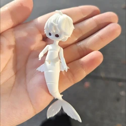 New 8cm Mini Bjd Doll Mermaid Body 3D Printing Without Make Up Girl Toys Dress Up Play House Fashion Birthday Gift