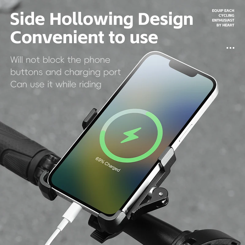 WEST BIKING Bicycle Phone Holder Non-slip Stable Bike Phone Stand Adjustable Aluminum Alloy Motor Bike Handlebar Phone Bracket