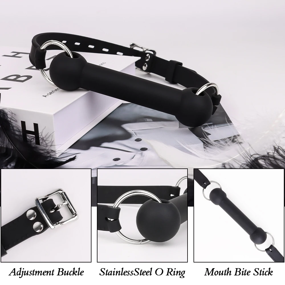 Oral Mouth Gag BDSM Bite Silicone Bone Gag SM Bondage Restraint Adult Sex Toys Ball Gag for Adults