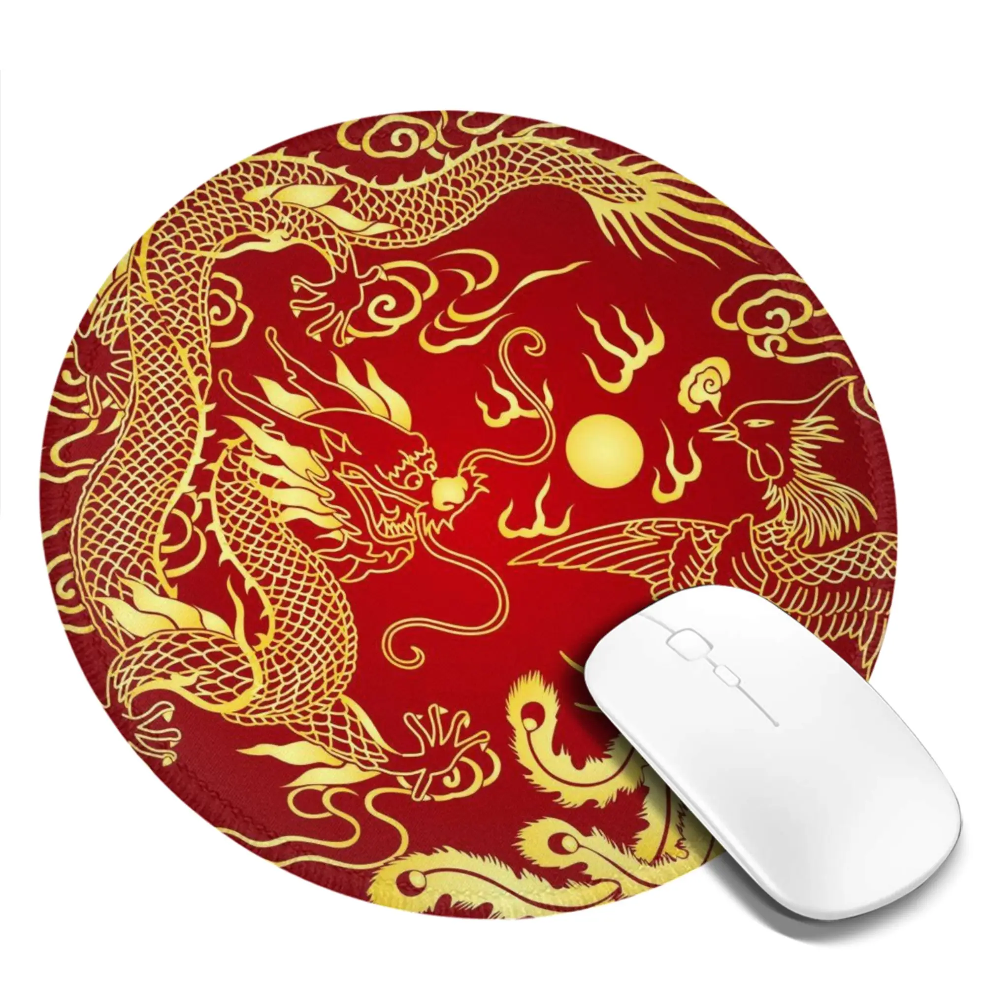 Chinese Traditional Golden Dragon Mouse Pad Computer Keyboard Mouse Mat Gamer PC Laptop Desk Mat Office Accessories Table Mats