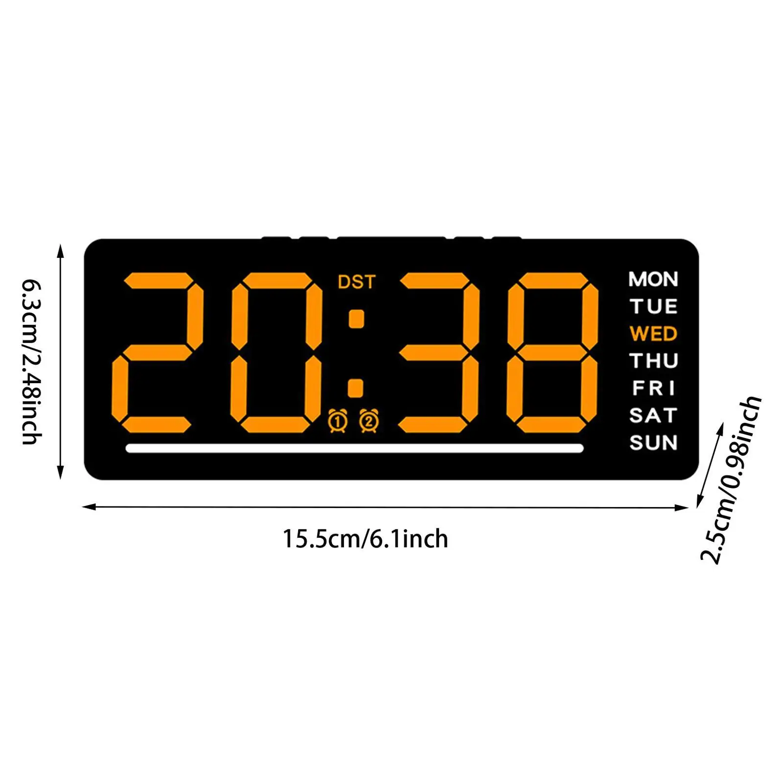 Relógio digital com temperatura LED para escritório, sala de estar, quarto