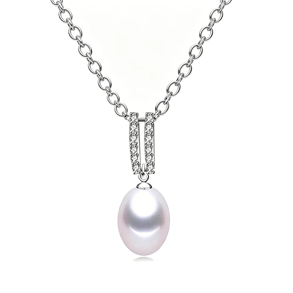 

Genuine Natural Freshwater Black Pearl Pendant Women,925 Silver Pearl Necklace Girls Wife Gift White Drop Shipping