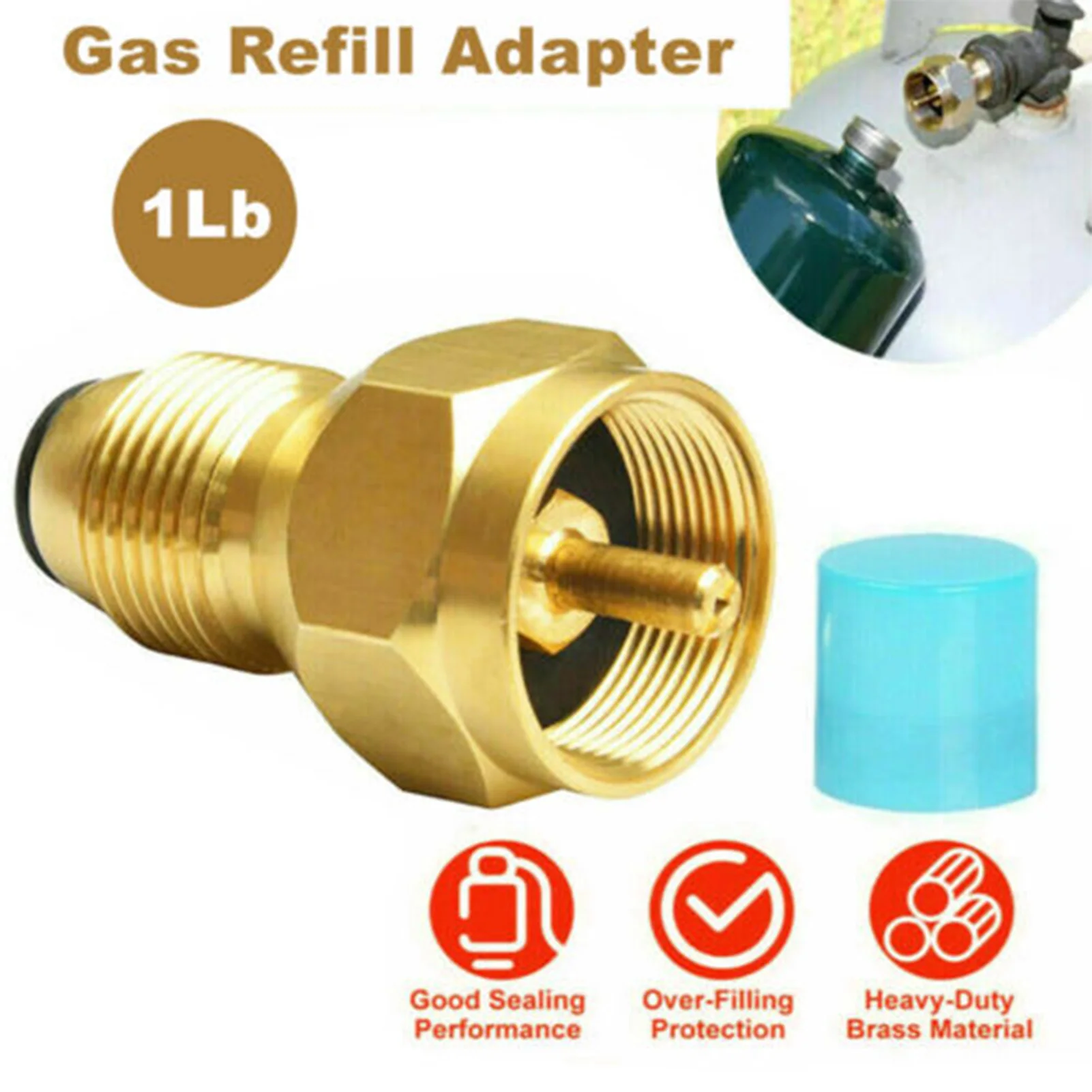 Universal Inflation Valve Portable Propane Gas Tank Adapter Outdoor Gas Fuel Protection Valve Practical Outdoor Repair Tools