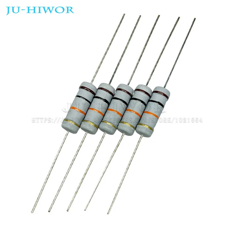 20szt 3W 5% Rezystor z folii węglowej z tlenku metalu 10 22 33 47 51 62 75 82 91 100 220 470 1K 10K 100K 2.2 4.7 22 47 100 220 470 R ohm