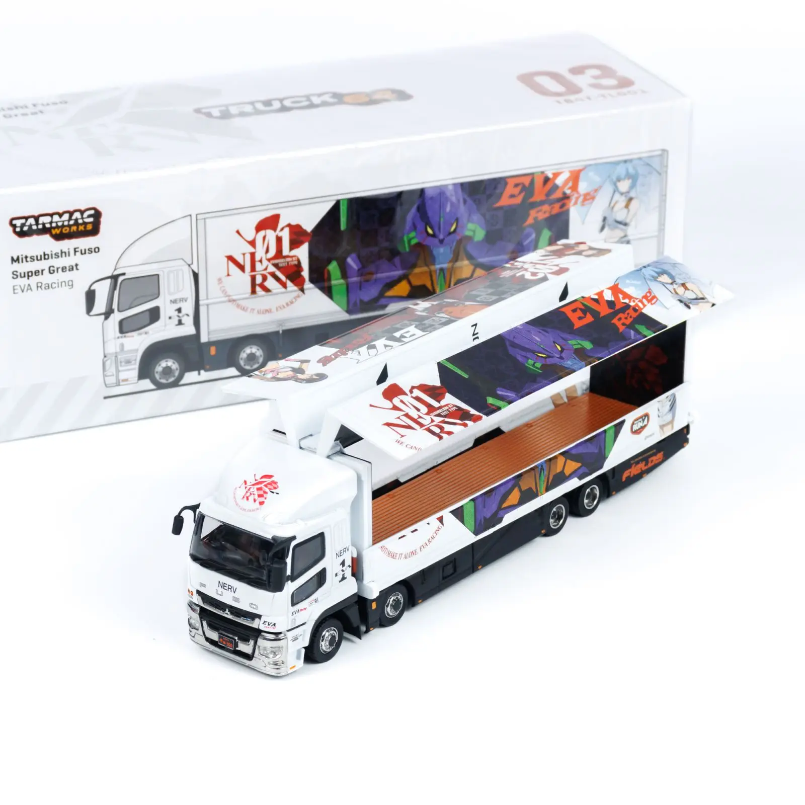 Tarmac Works TW 1:64  Fuso Transport truck container EVA racing car livery diecast alloy car model