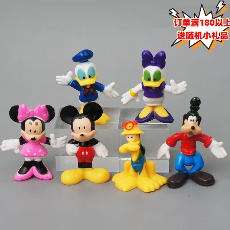 Disney Anime Mickey Minnie Donald Duck Cute Action Figure Cake Decoration Model Decoration Kawaii Toys Children's Charm Gifts