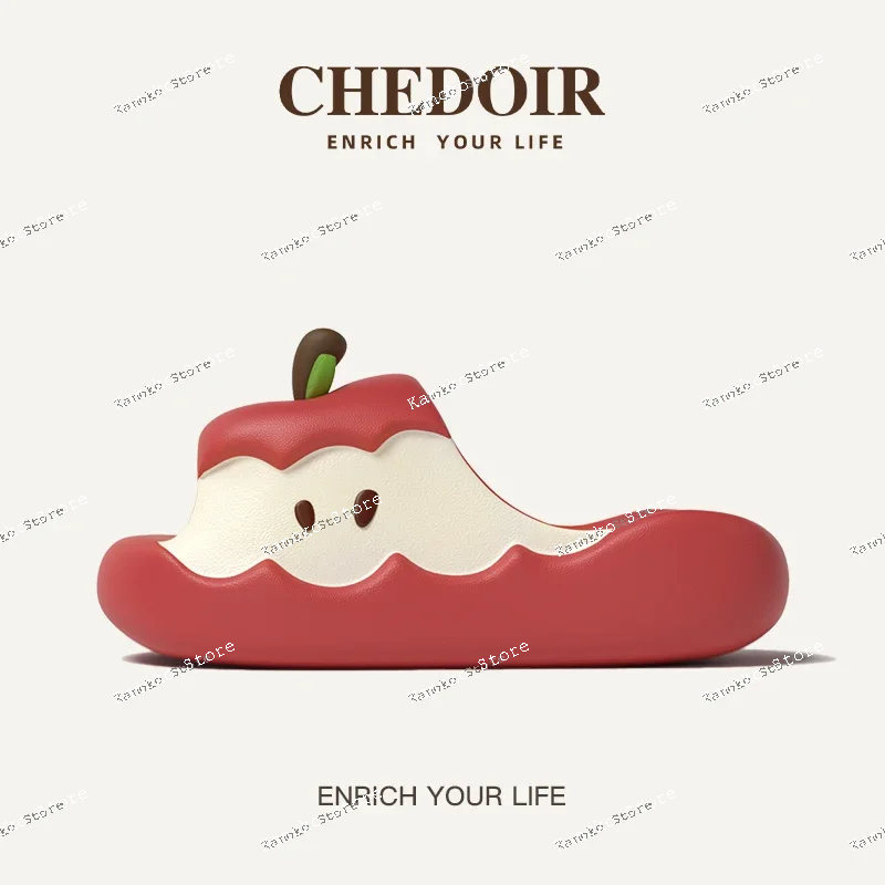 

Красные женские тапочки, лето 2023, милые домашние нескользящие антибактериальные тапочки из ЭВА на толстой подошве, верхняя одежда