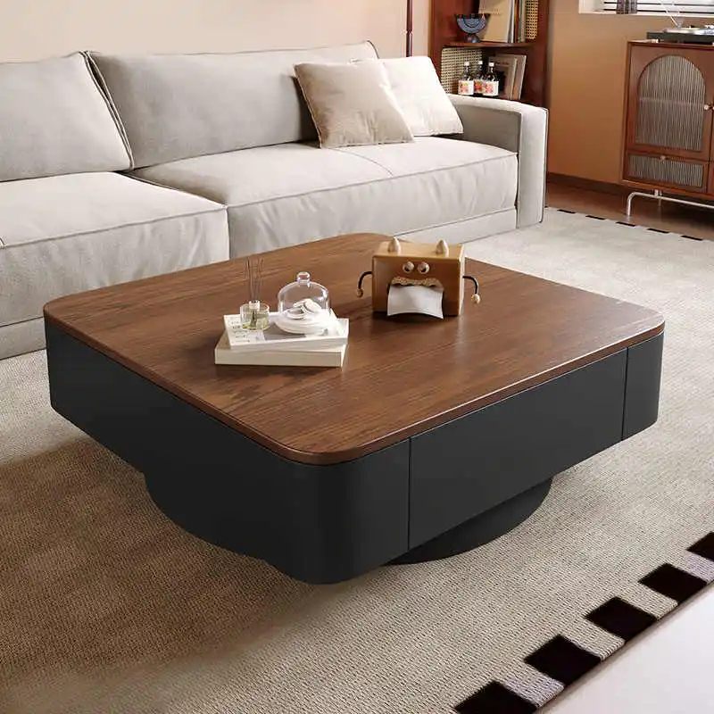 New Living Room Family Square Modern Simple Coffee Table Small Apartment Net Red Side Adjustable 1 Year Warranty Wooden Table