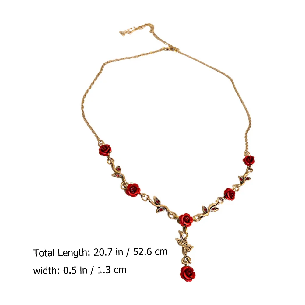 

Rhinestone Rose Chain Flower Choker Zinc Alloy Rose Flower Choker Women Elegant Gift Necklace For Women Jewelry