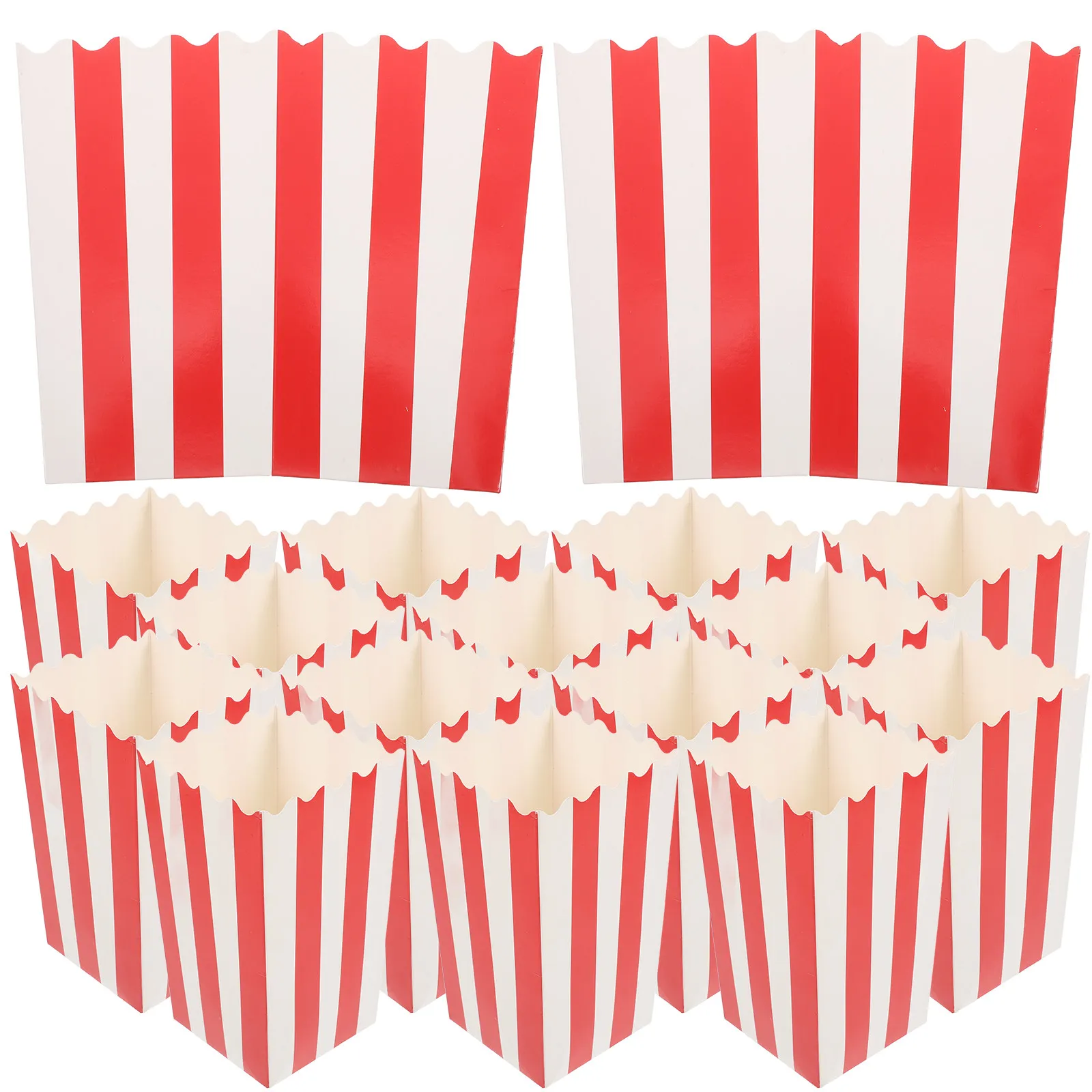 25Pcs Popcorn Treat Boxes Chicken Nuggets Paper Food Containers Movie Party Carnival Event Snack Cups Disposable Convenient