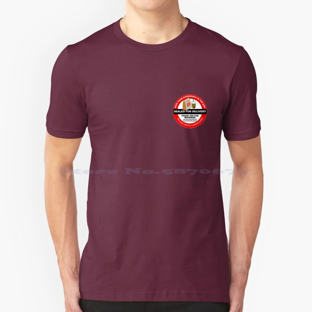 Thank You Sticker Bold-All Purpose General Food Delivery ( Red ) T Shirt 100% Cotton Tee Shipt Grub Hub Post Mates Cornershop