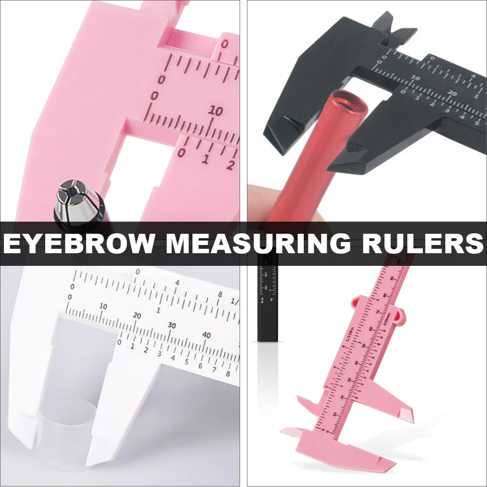 6 قطعة مساطر قياس الحاجب الفرجار البلاستيكي أداة عملية لقياس الوشم المهنية الحاجب الوجه والمكياج #2