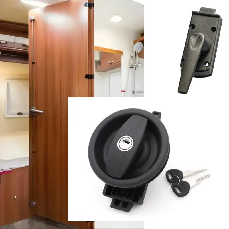 RV قفل باب التخييم C/W برميل اليد اليسرى مع 2 مفاتيح ل Vecam Zadi قافلة متنقل مزلاج الباب الملحقات
