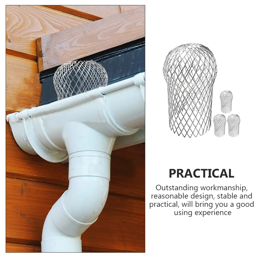 

4pcs Leaf Filter Gutter Guard 3 Inch Mesh Downspout Drain Cover Anti Blocking Strainer Home Supply