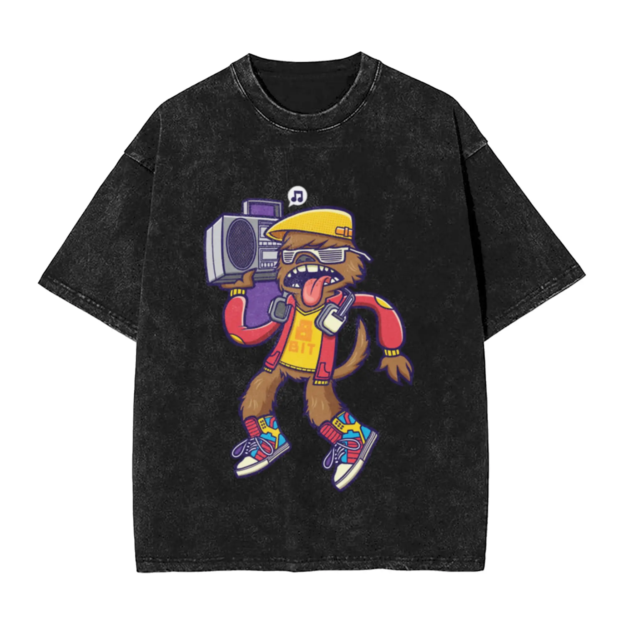 Beat Box  Perfect Gift hip hop Classic Cool A Washed T Shirt Men's Oversized Cotton Tees Tops