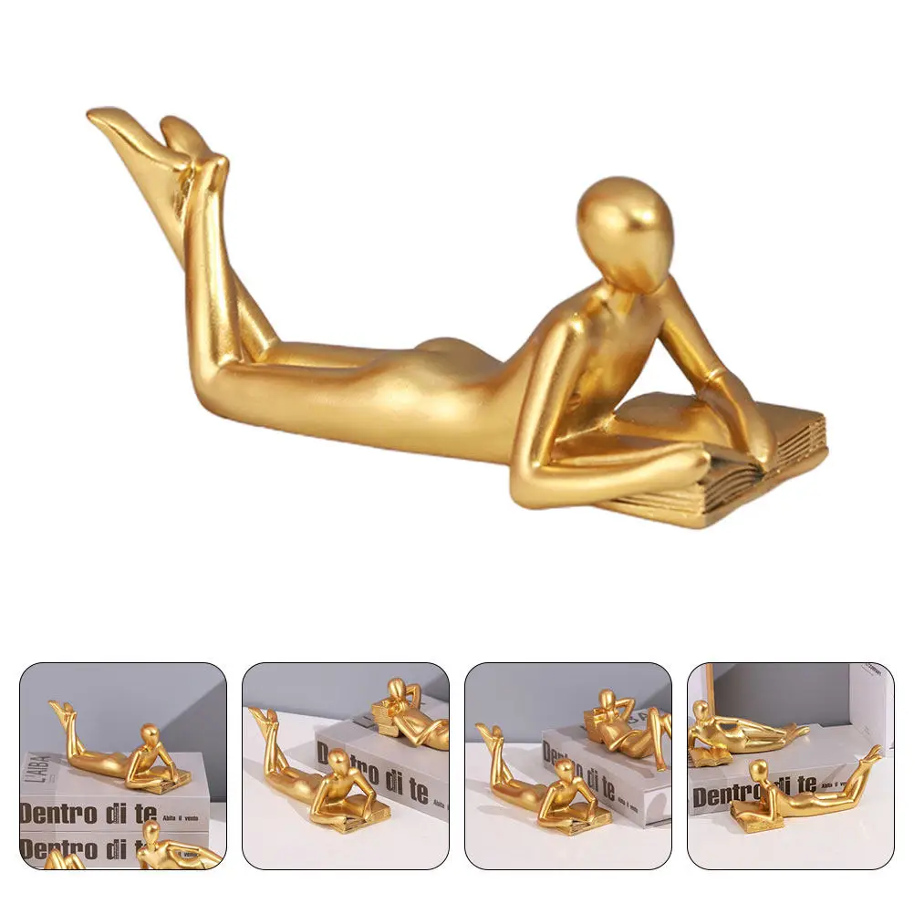 Abstract Reader Statue Resin Sculpture Set Elegant Minimalist Home Decor for Living Room Bedroom Study Office Yoga Studio Cafe