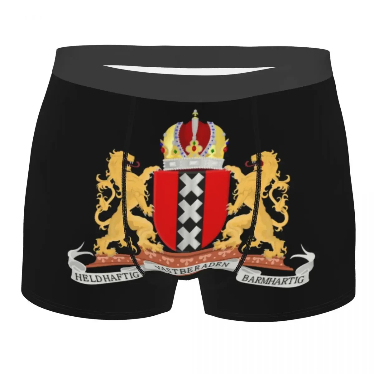 Amsterdam Wapenschild Boxershorts Voor Mannen 3D Gedrukt Mannelijke Nederland Vlag Ondergoed Slipje Slips Ademende Onderbroek