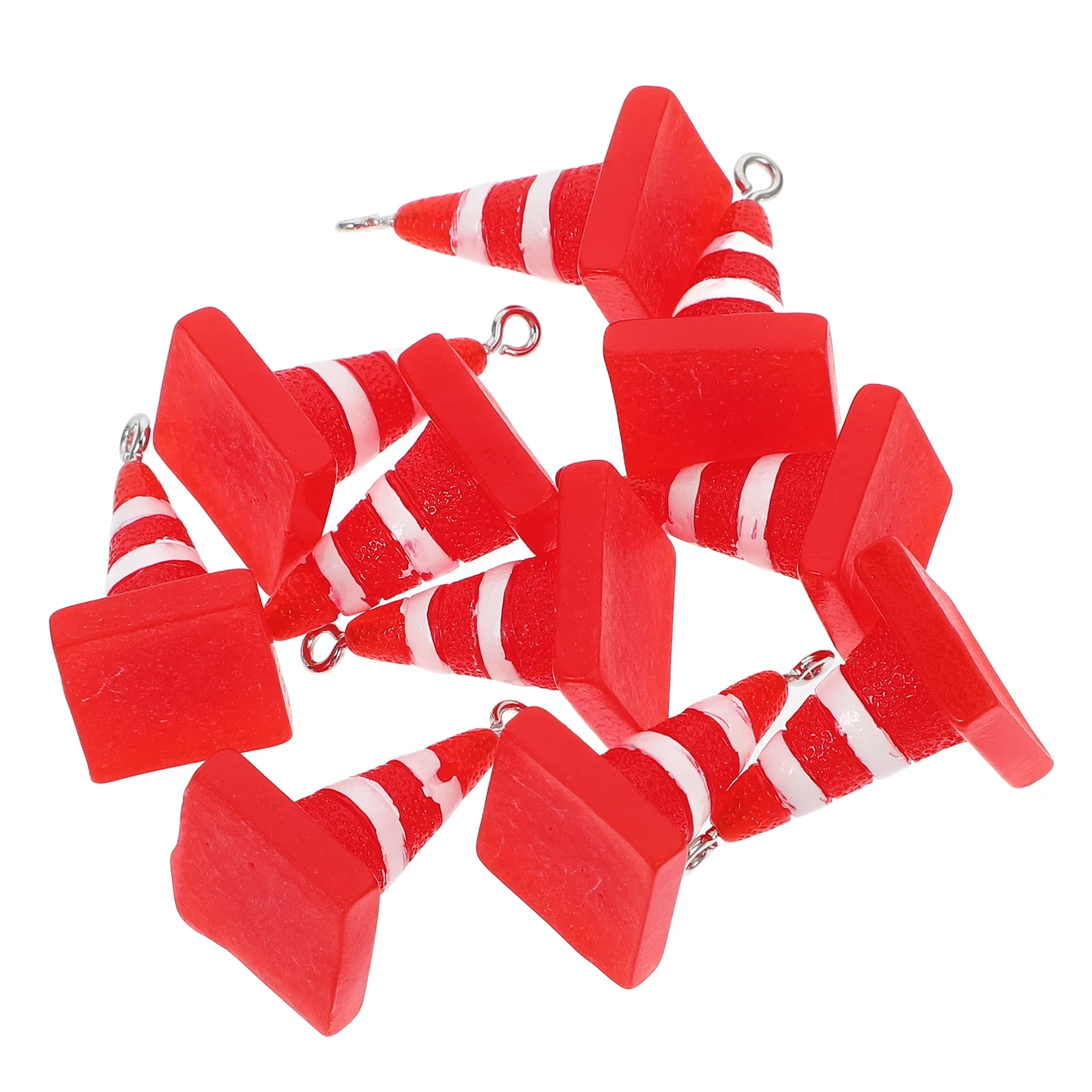 

10Pcs Resin Pendants Mini Traffic Cones Charms DIY Earring Necklace Keychain Accessories Creative 3D Design Durable Jewelry