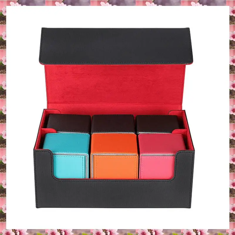 

Card Storage Box For Trading Cards Magnetic Closure Card Holder For Magnetic Game Cards Red