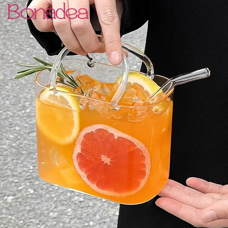 CX glass handbag summer fruit teacup transparent creative high-value cup
