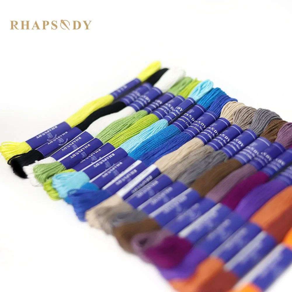 Rhapsody 6 fili DMC esclusivo 16 colori ricamo filo interdentale perla cotone egiziano punto croce 8.7 Y doppio mercerizzato 18 pz/set