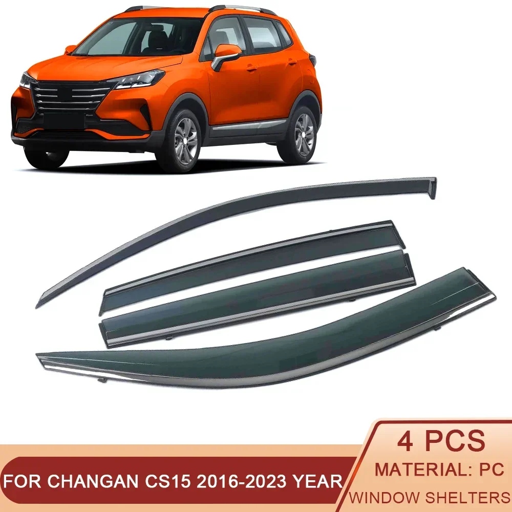 

For Changan CS15 2016-2023 Car Window Sun Rain Shade Visors Shield Awnings Shelter Protector Cover Trim Frame Sticker