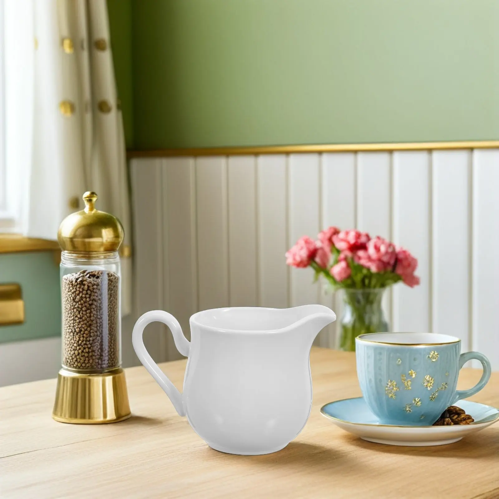 Ceramic Sauce Pitcher Elegant Milk Jug 350Ml Creamer Container Salad Dressing Pancake Syrup Dispenser Coffee Tea
