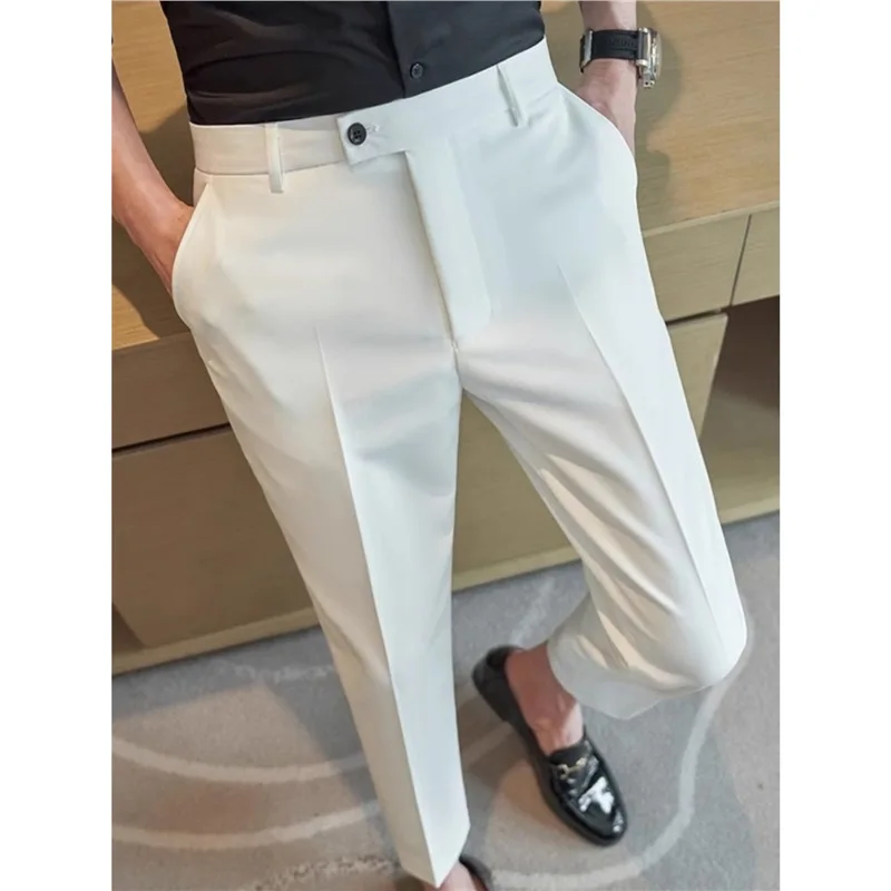 2027 New Classic white Black Men Suit Pants Oversize Formal Business Casual Men's Trousers Custom Slim Fit Plus Size Men Pants