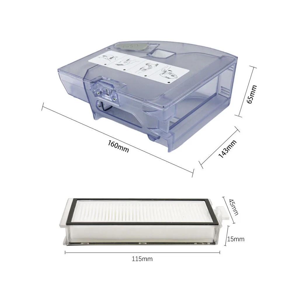 ตัวกรอง HEPA แบบ2 in 1ถังเก็บฝุ่นสำหรับ T8 roborock/Q7 MAX/Q7 Max + ตัวกรองเครื่องดูดฝุ่น