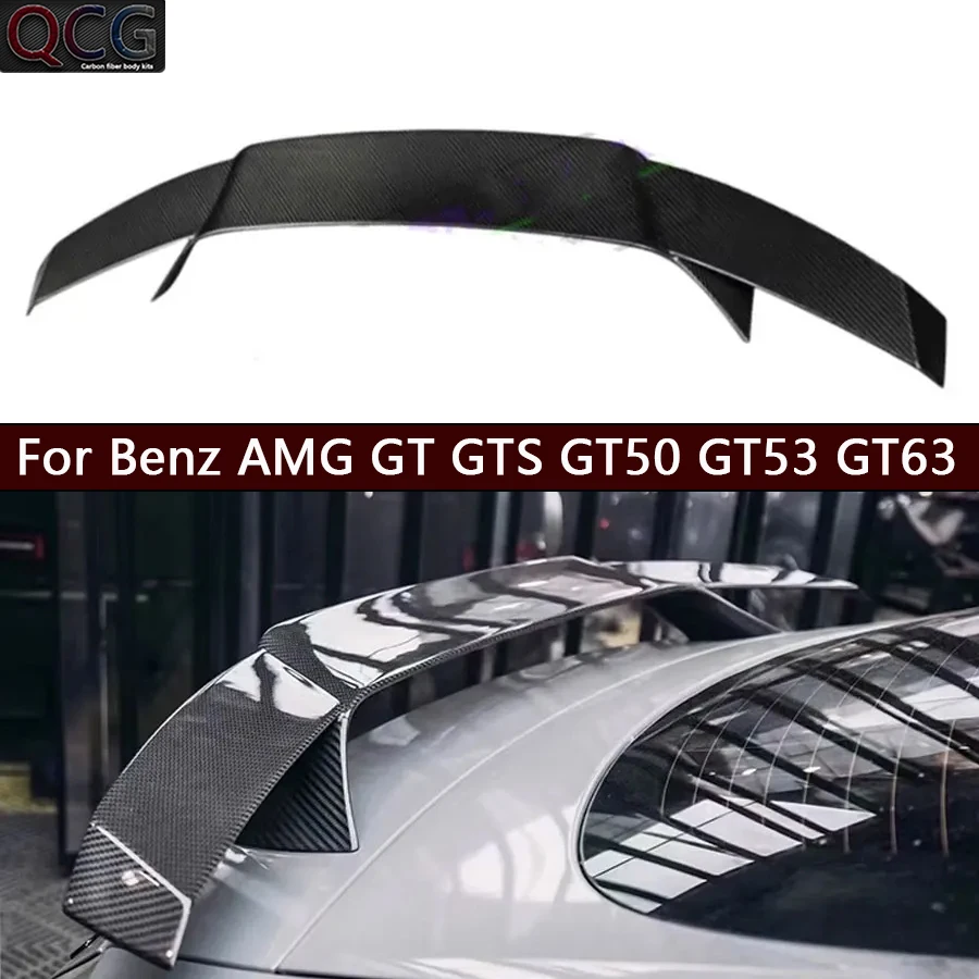 

For Mercedes Benz AMG GT GTS GT50 GT53 GT63 Carbon Fiber Tail fins Rear Trunk Spoiler Guide Wing Rear Wing Diverter body kit