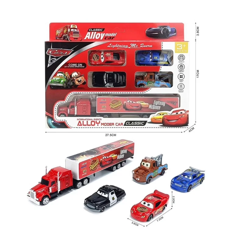 5 pièces/ensemble Disney Pixar voiture 3 foudre Mcqueen oncle camion Jackson tempête 1:55 moulé sous pression PVC modèle de voiture jouets pour enfants cadeau de noël